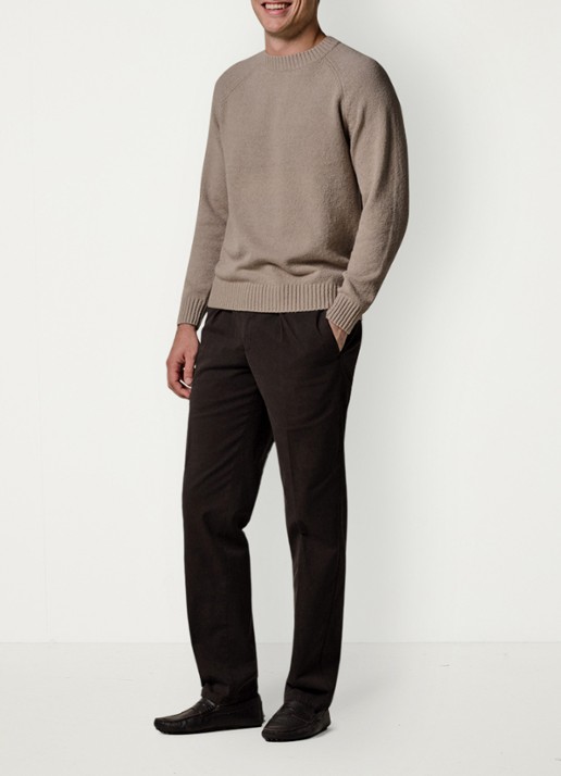 Profuomo Straigth fit chino met stretch - voorkant 2 donkerbruin