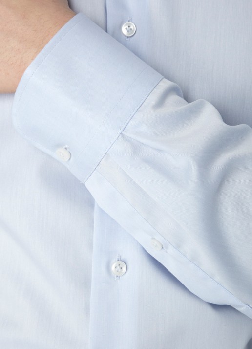 Profuomo Strijkvrij regular fit overhemd - detail 5 lichtblauw