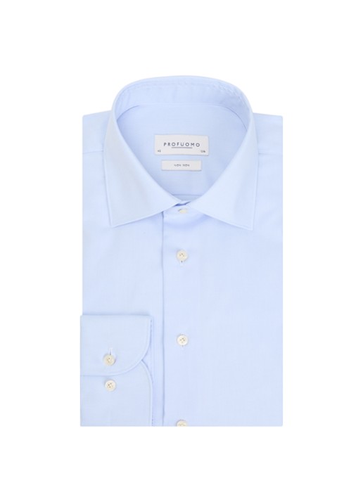 Profuomo Strijkvrij slim fit overhemd met widespread kraag