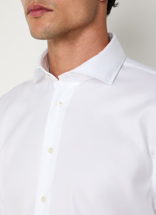 Profuomo Strijkvrij slim fit overhemd - detail 5 wit