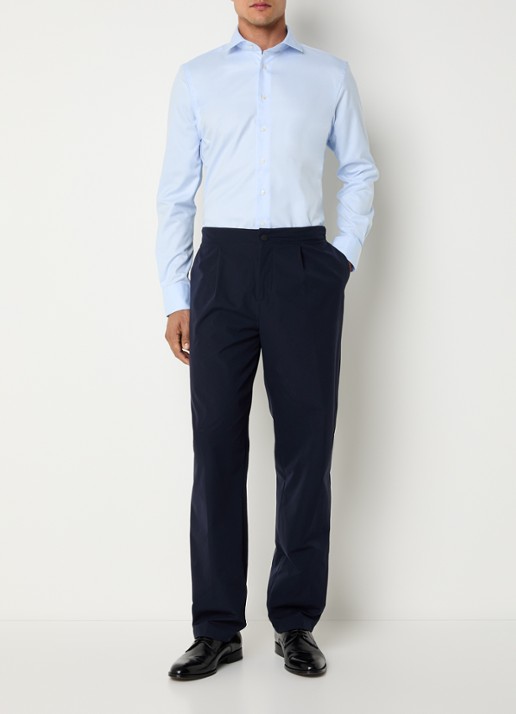 Profuomo Strijkvrij slim fit overhemd - voorkant 3 lichtblauw