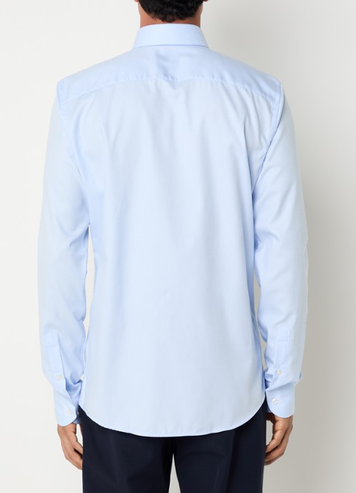 Profuomo Strijkvrij slim fit overhemd - achterkant 3 lichtblauw