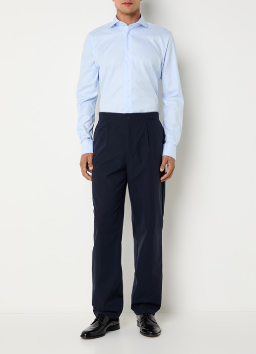Profuomo Strijkvrij slim fit overhemd - voorkant 5 lichtblauw