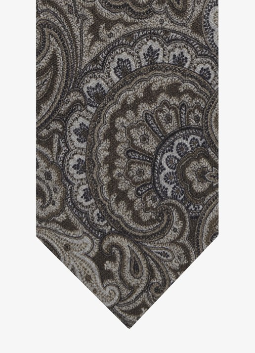 Profuomo Stropdas van wol - detail donkerbruin