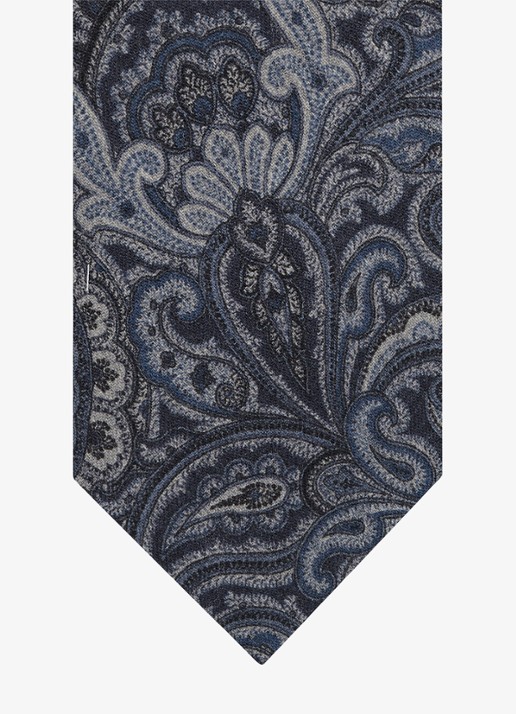 Profuomo Stropdas van wol - detail 2 donkerblauw