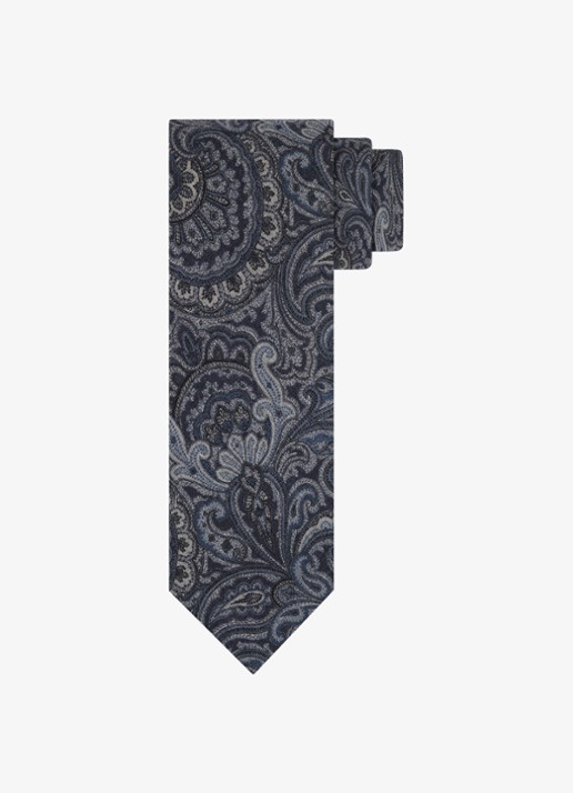 Profuomo Stropdas van wol - voorkant donkerblauw