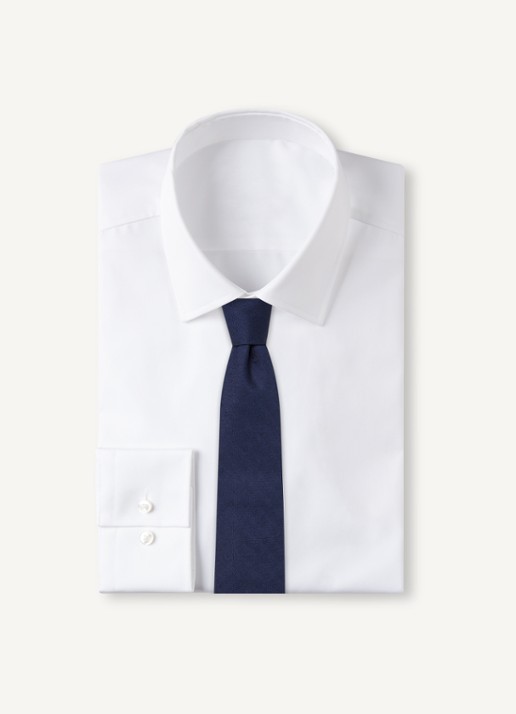 Profuomo Stropdas van zijde  - voorkant 2 donkerblauw
