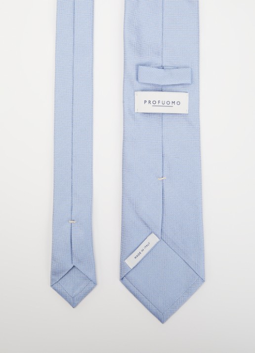 Profuomo Stropdas van zijde  - detail 3 lichtblauw