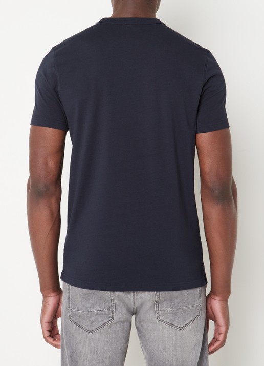 Profuomo T-shirt met logo - achterkant donkerblauw