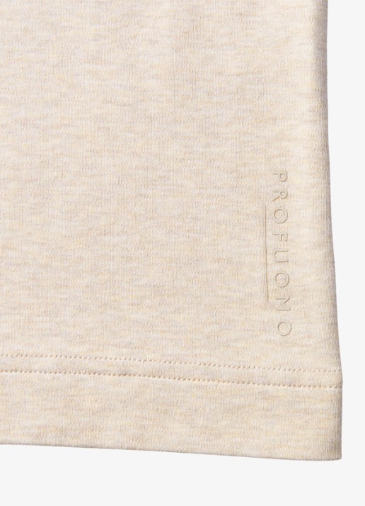 Profuomo T-shirt met ronde hals - detail 3 zand