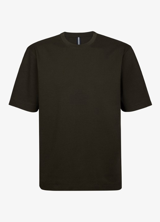 Profuomo T-shirt met ronde hals - voorkant 2 donkerbruin