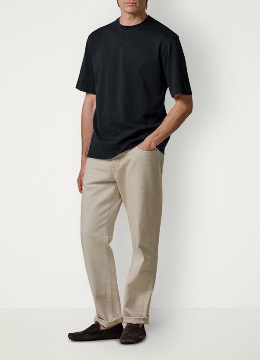Profuomo T-shirt met ronde hals - voorkant 3 donkerblauw