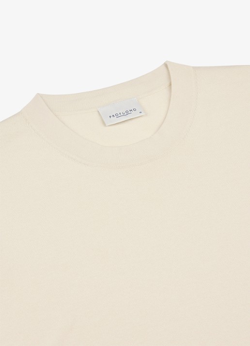 Profuomo T-shirt met ronde hals - detail 6 gebroken wit