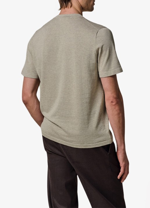 Profuomo T-shirt met ronde hals - achterkant 4 beige
