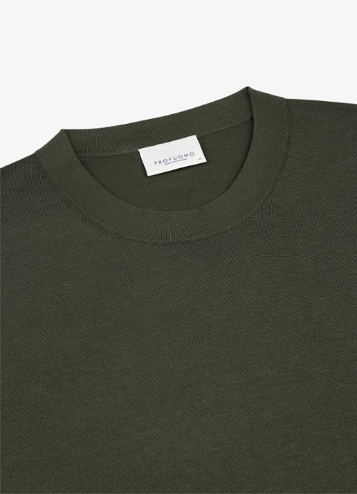 Profuomo T-shirt met ronde hals - detail 2 groen