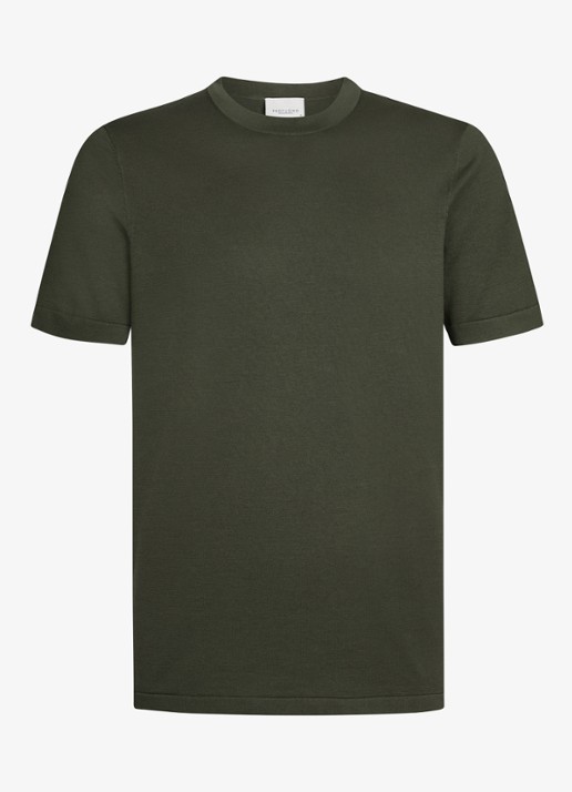 Profuomo T-shirt met ronde hals - voorkant 3 groen