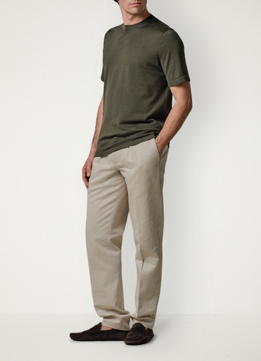 Profuomo T-shirt met ronde hals - voorkant 4 groen