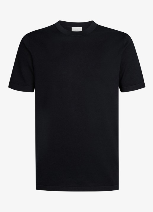 Profuomo T-shirt met ronde hals - voorkant 5 donkerblauw