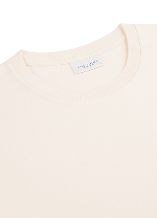 Profuomo T-shirt met stretch - detail 3 creme