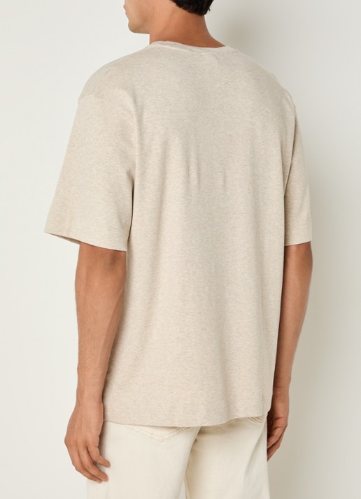 Profuomo T-shirt met stretch - achterkant beige