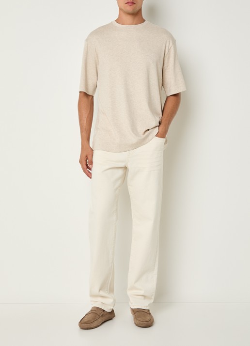 Profuomo T-shirt met stretch - voorkant 3 beige