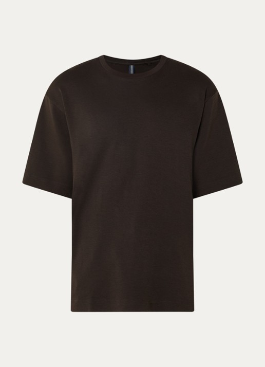 Profuomo T-shirt met stretch - voorkant bruin
