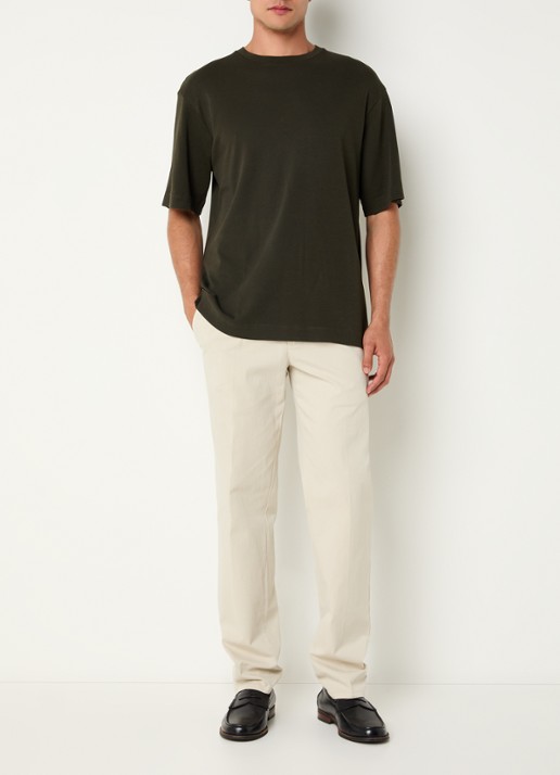 Profuomo T-shirt met stretch - voorkant 2 bronsgroen