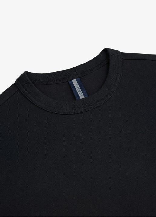 Profuomo T-shirt van jersey - detail 2 zwart