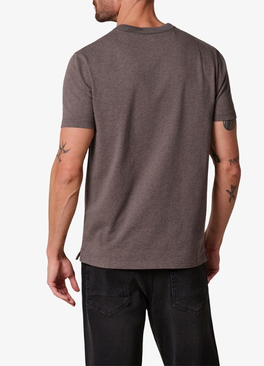 Profuomo T-shirt van jersey - achterkant donkerbruin