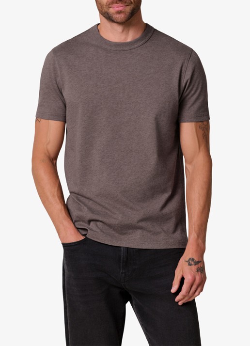 Profuomo T-shirt van jersey - detail 2 donkerbruin