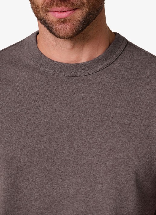Profuomo T-shirt van jersey - detail 5 donkerbruin