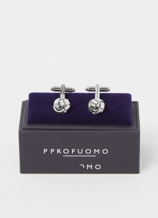 Profuomo Turkish Knot manchetknopen - voorkant 3 zilver