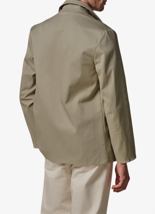 Profuomo Twill overshirt met zipper - achterkant 4 beige