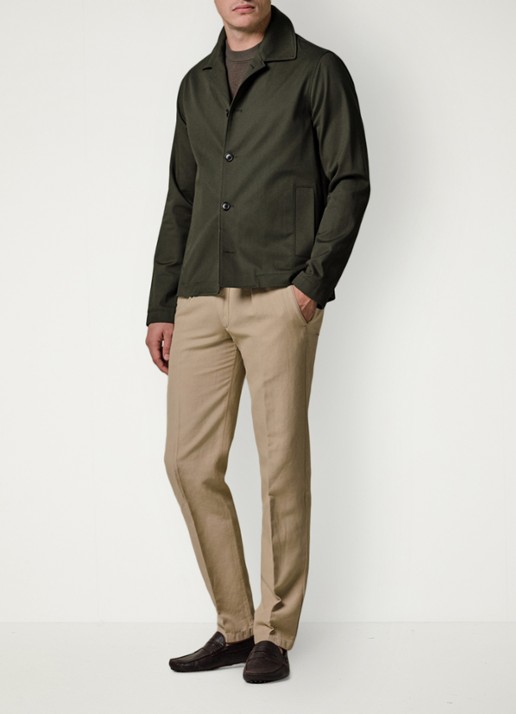 Profuomo Twill overshirt - voorkant 3 groen