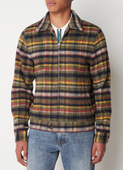 PS Paul Smith Jack in wolblend met ruitdessin en steekzakken - detail 2 groen