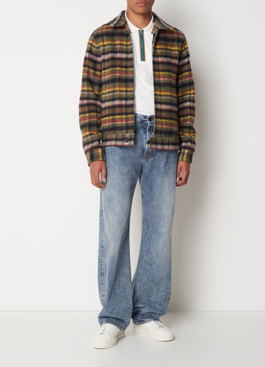 PS Paul Smith Jack in wolblend met ruitdessin en steekzakken - voorkant 6 groen
