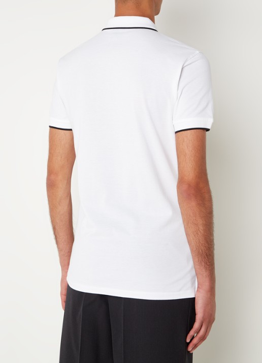PS Paul Smith Regular fit polo van  katoen met borduring - achterkant wit