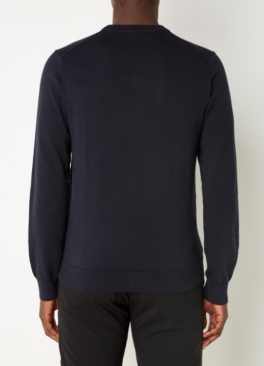 PS Paul Smith Sweater van  katoen met logoborduring - achterkant donkerblauw