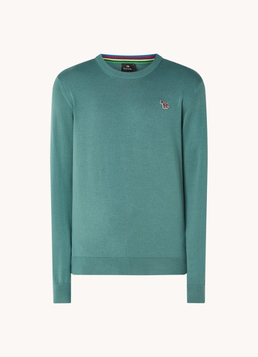 PS Paul Smith Sweater van  katoen met logoborduring - voorkant 2 groen