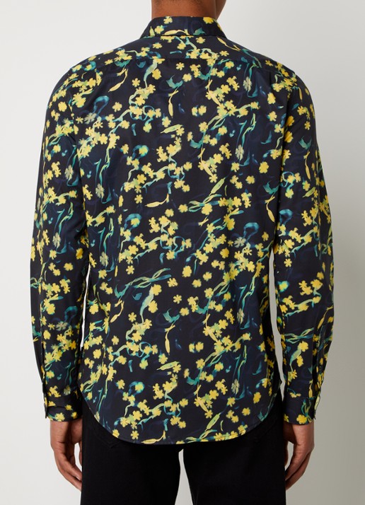 PS Paul Smith Tailored fit overhemd met print - achterkant neongeel
