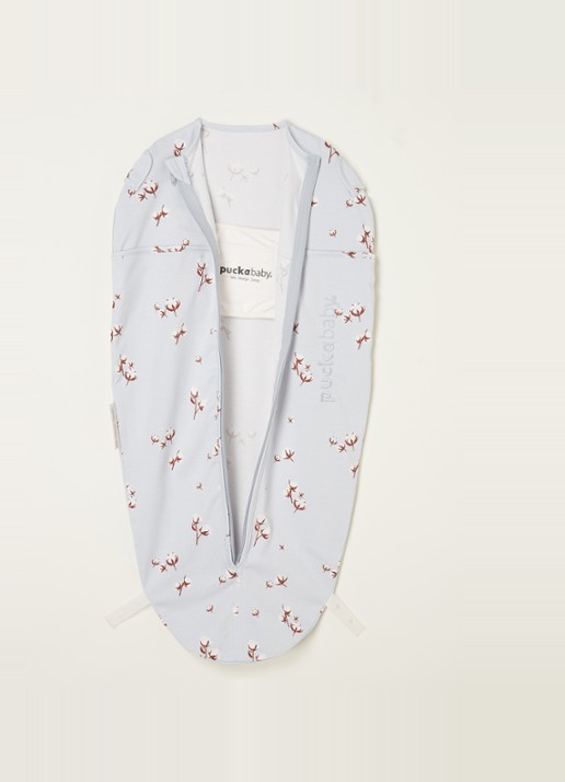 Puckababy Original mini slaapzak met print - voorkant 3 blauwgrijs