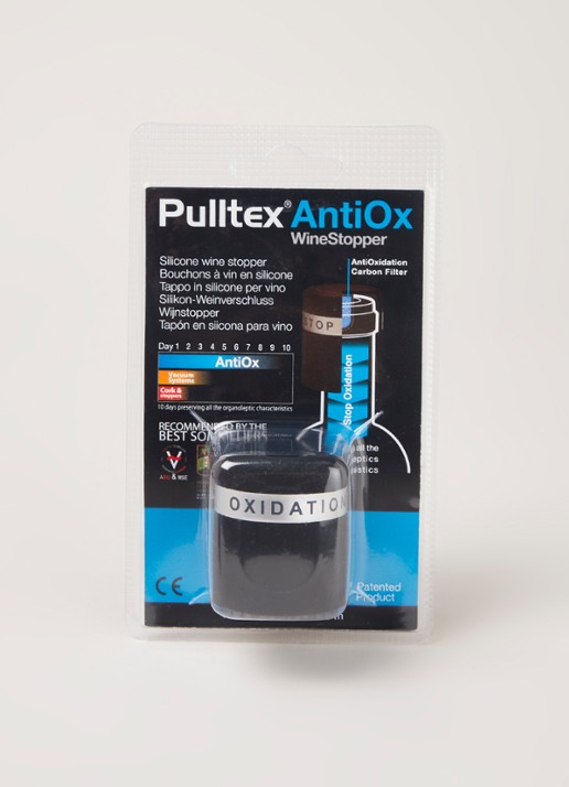 Pulltex AntiOx wijnstopper - voorkant 2 zwart