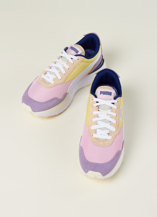 Puma Cruise Rider Silk Road sneaker met suède details - detail roze