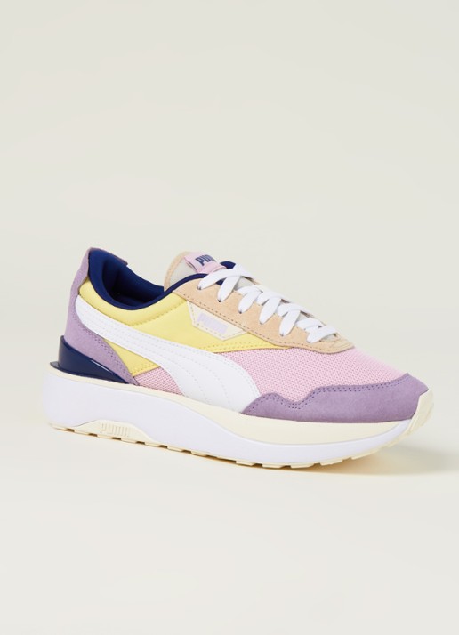 Puma Cruise Rider Silk Road sneaker met suède details - voorkant 4 roze