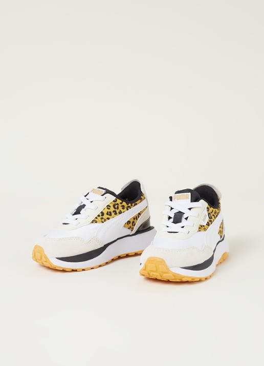 Puma Cruise Rider sneaker met suède details - voorkant 4 okergeel