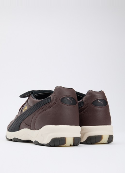 Puma King Indoor sneaker van leer - achterkant 4 bruin