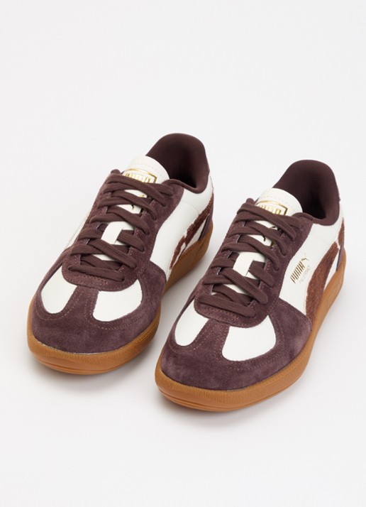 Puma Palermo Cow sneaker van leer met details van suède - detail 3 gebroken wit