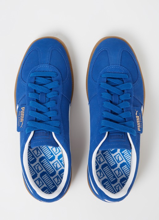 Puma Palermo sneaker van suède - detail 4 kobaltblauw