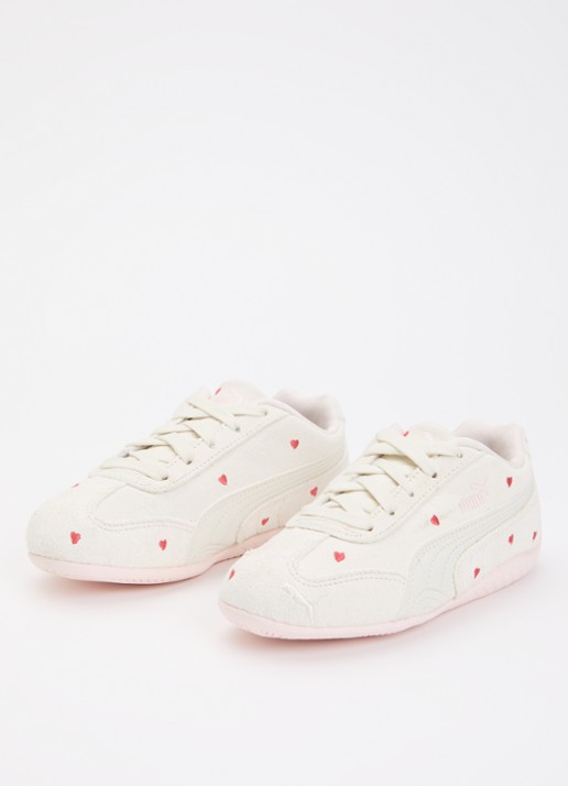 Puma Speedcat Amor van suéde met leren details - voorkant 4 lichtgrijs