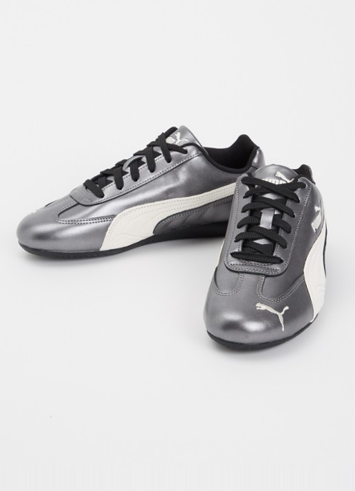 Puma Speedcat sneaker van leer met metallic finish - detail antraciet
